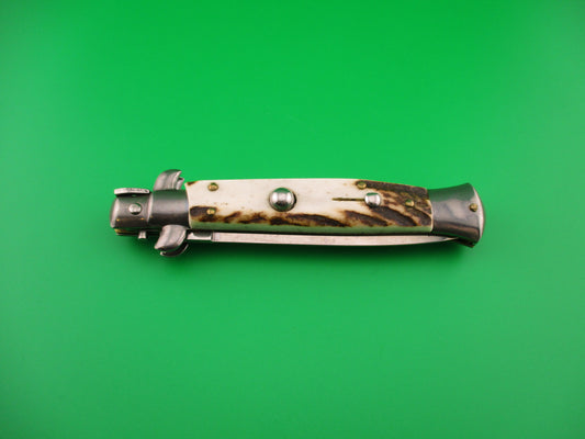 STILETTO ITALY 22cm Italian stiletto Stag swivel bolster automatic knife