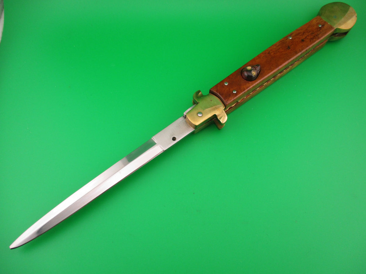 Italy 34cm Italian swivel bolster Customized Dagger Skull button automatic knife
