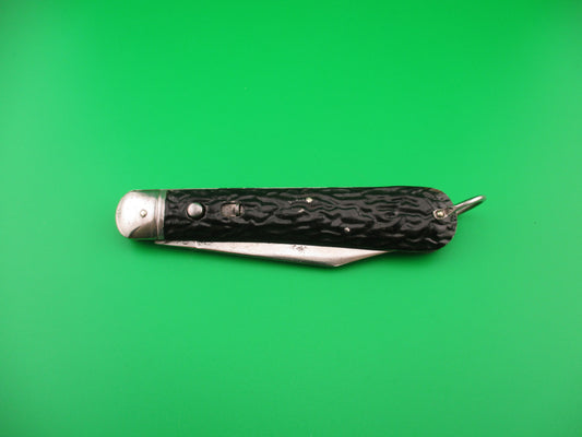 Presto MADE IN USA Vintage Paratrooper style Hunter Metal switchblade w lanyard