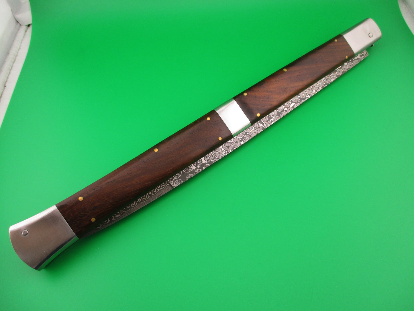 Large Custom 61cm (24 inch) Italian Prioletta HUGE Damascus & STAG Automatic knife