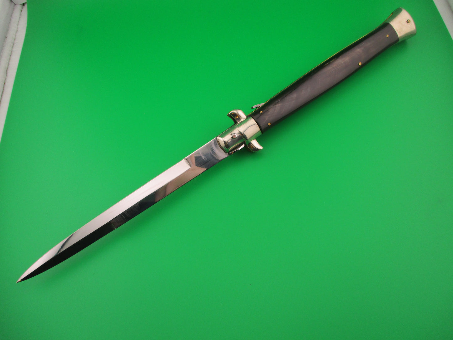 z AGA CAMPOLIN 33cm Picklock Prototype Brown streaked horn NOS automatic knife