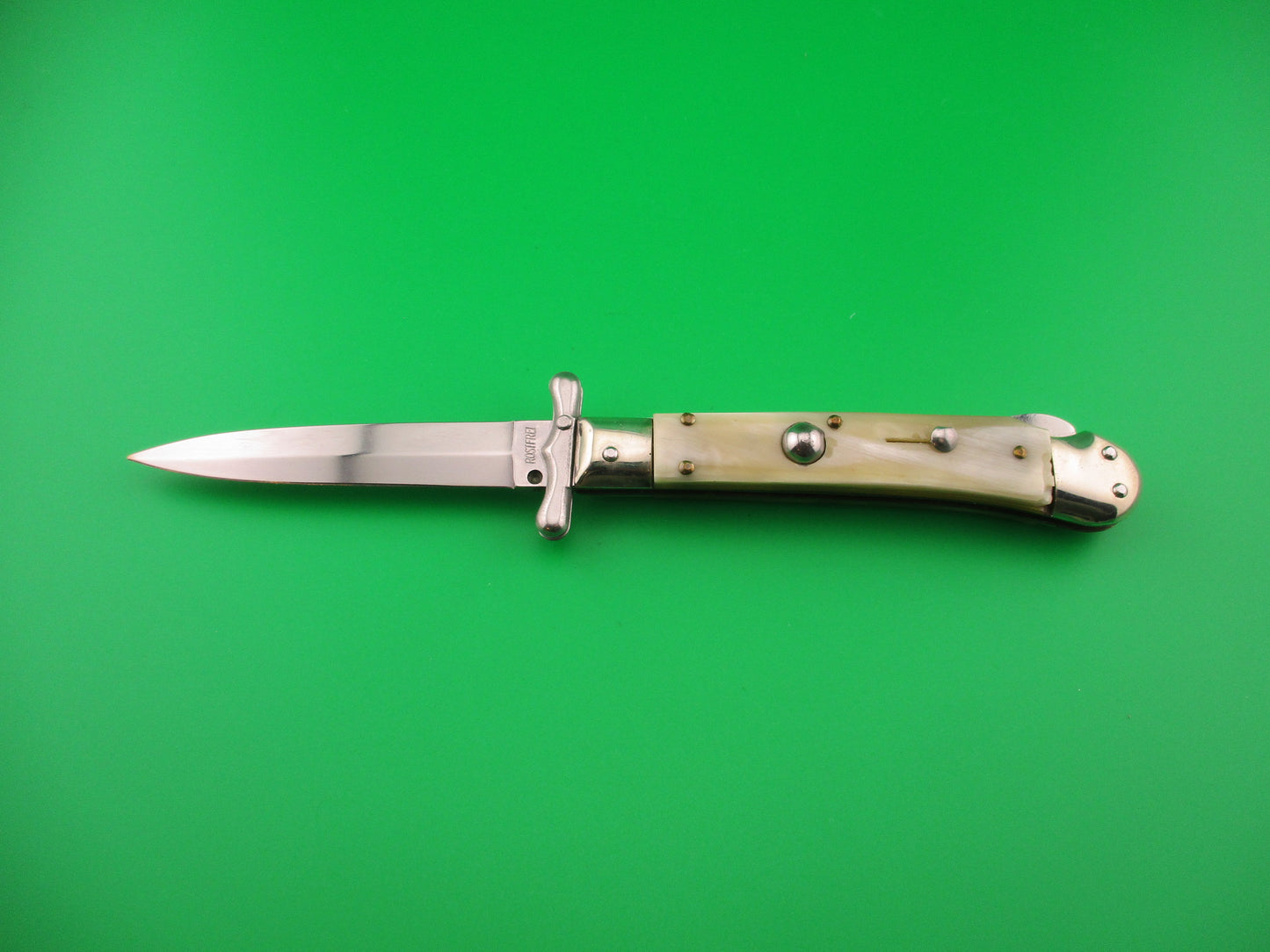ROSTFREI 19cm Italian Medici Horn Swing guard dagger automatic knife