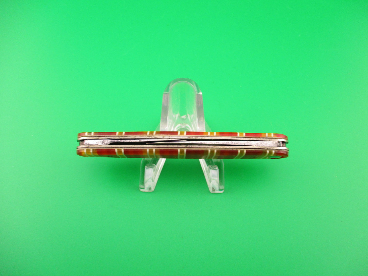 Press Button Knife Co medium double Candystripe antique automatic knife