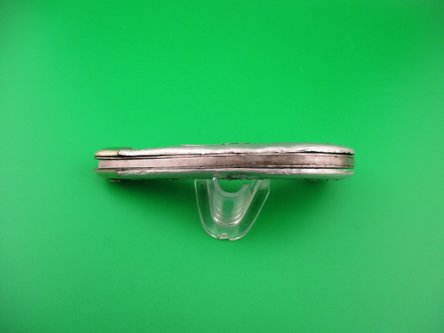 Press Button Knife Co One Arm Man antique switchblade knife Civil War ETCHED