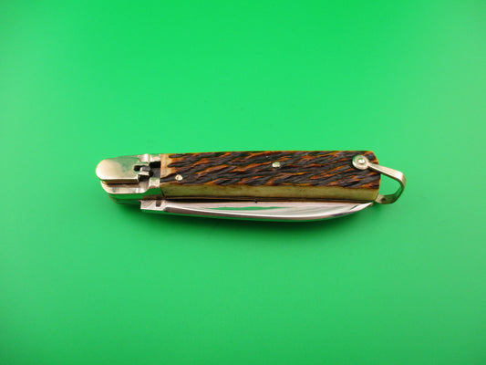 MAKINOX 18cm French Lever Jigged bone Stag Vintage automatic knife