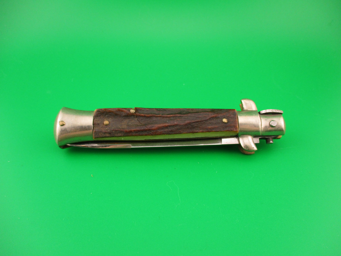 C JUL HERBERTZ IMPORT 21cm Italian NOS Stag Transitional Swivel bolster switchblade