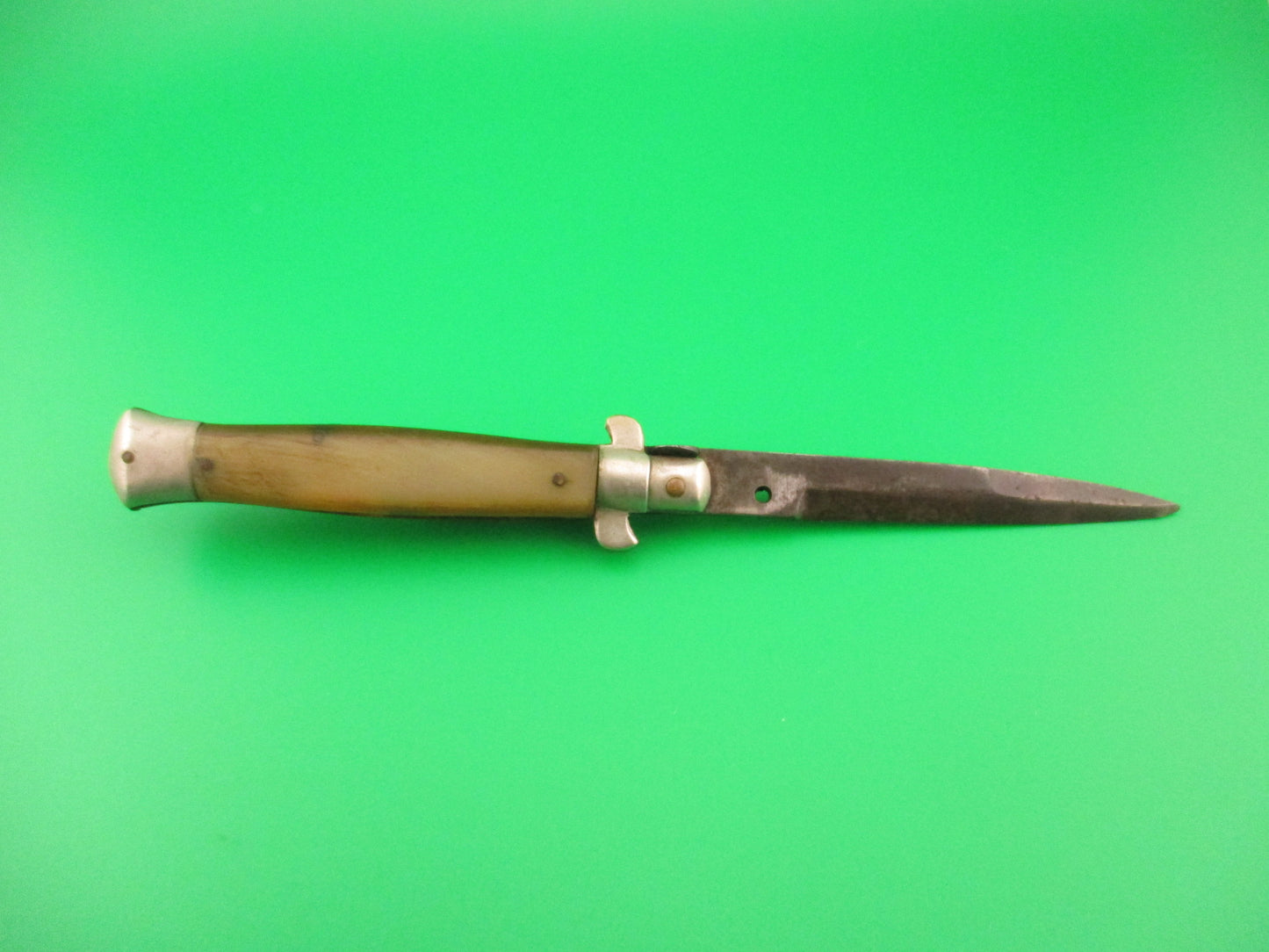 Vintage Sterile 18cm Italian Flat Guard Picklock 1940s Offset safety Rare automatic knife
