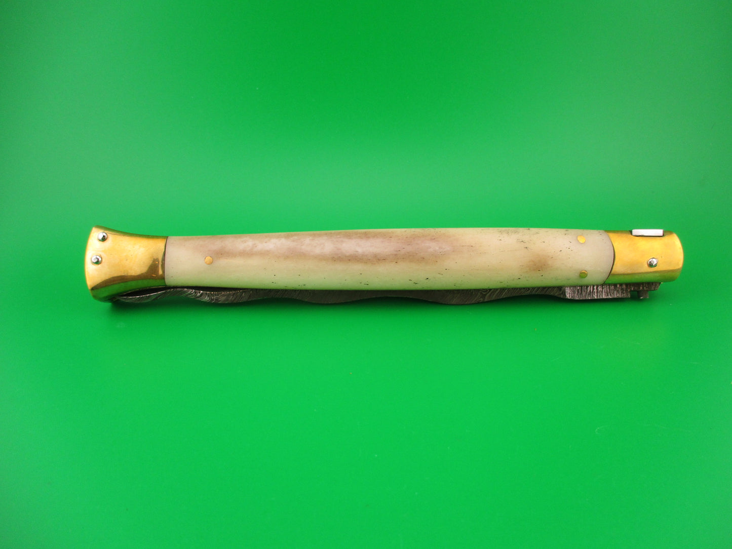 35cm Skull Button Wicked Stiletto Dagger Smooth bone Custom automatic knife