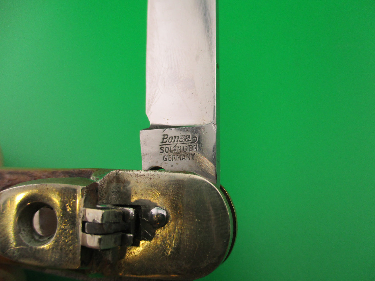 Bonsa 10cm German SPRINGER Lever Stag Vintage automatic knife