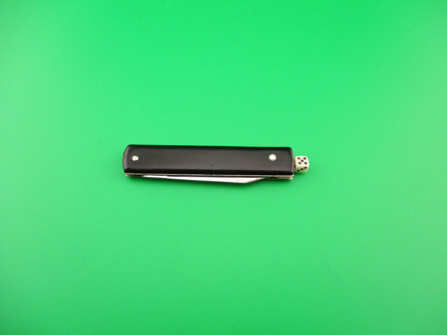 G SCHRADE Pullball Black w white dice pull vintage switchblade knife