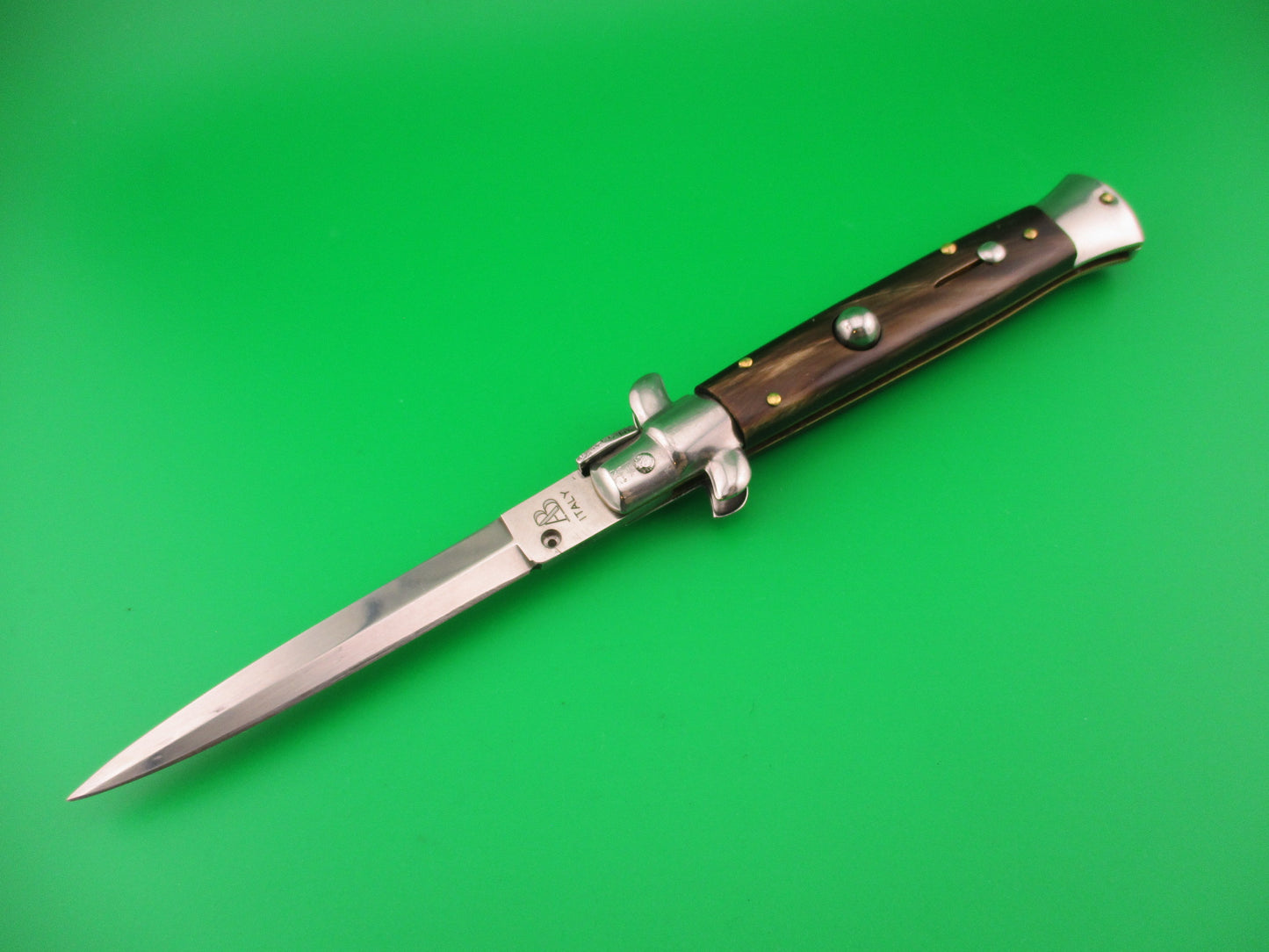 AB ITALY 22cm Italian Swivel bolster Dagger Horn automatic knife
