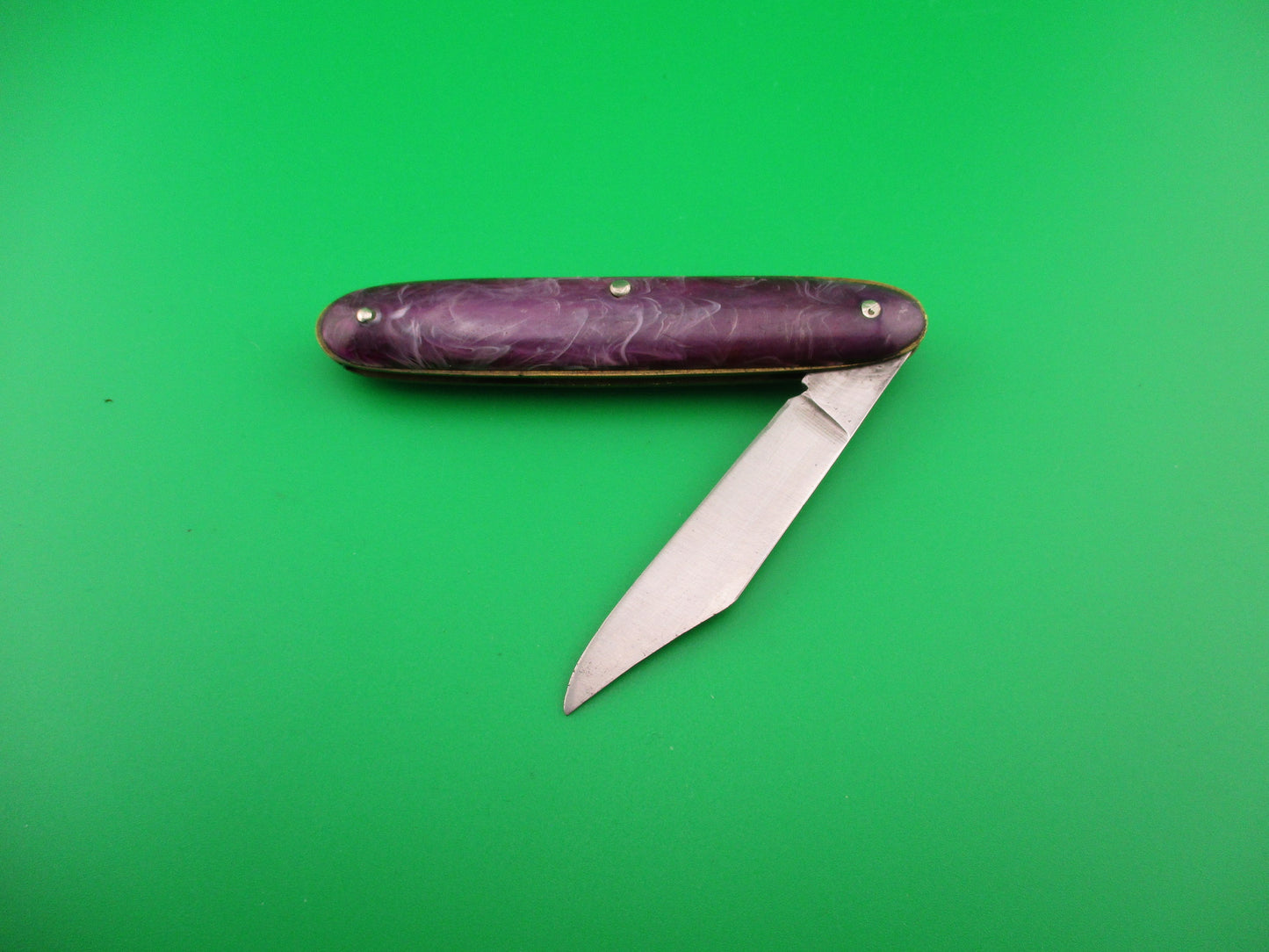 Edgemaster USA Cigar Jack Purple Swirl 1940s vintage automatic knife