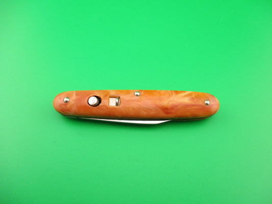 Edgemaster Cigar Jack 1940s Vintage Light Caramel swirl switchblade knife