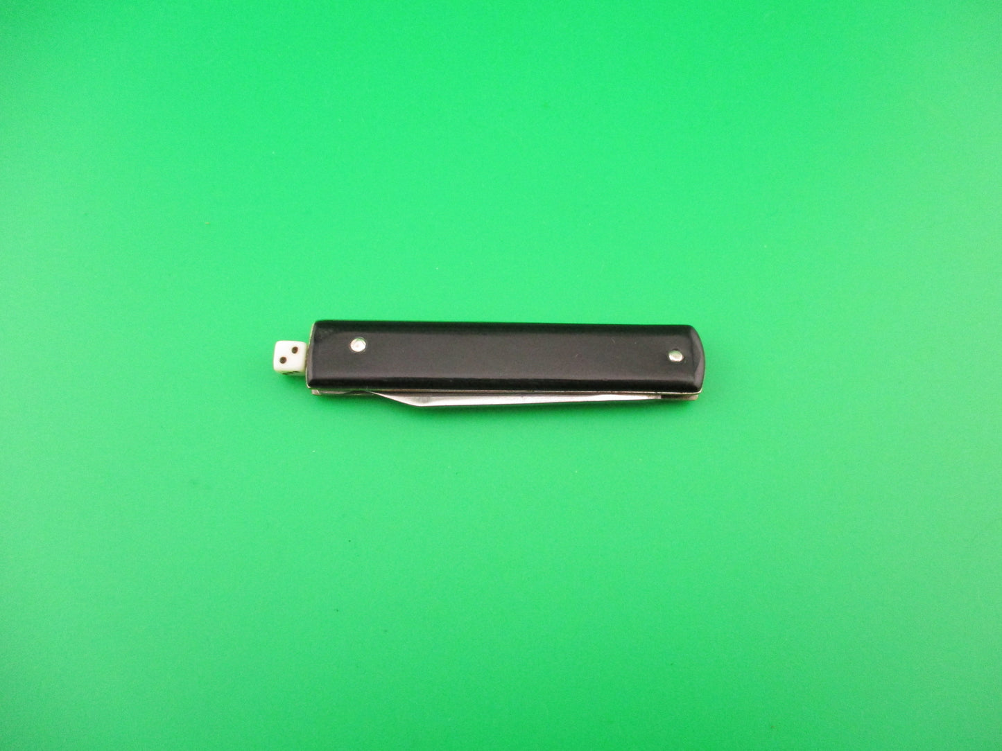 G SCHRADE Pullball Black w white dice pull vintage switchblade knife