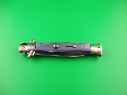 Rostfrei (slant) 21cm Italian Swivel bolster stiletto Purple Acrylic automatic knife