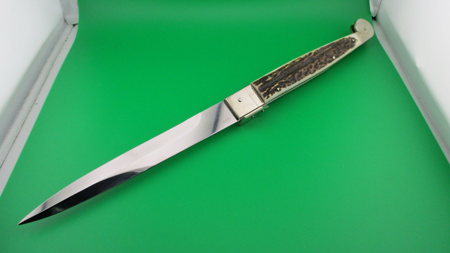 z AGA CAMPOLIN MANIAGO ITALY 2010 40cm Italian Sicilian Picklock Stag automatic knife