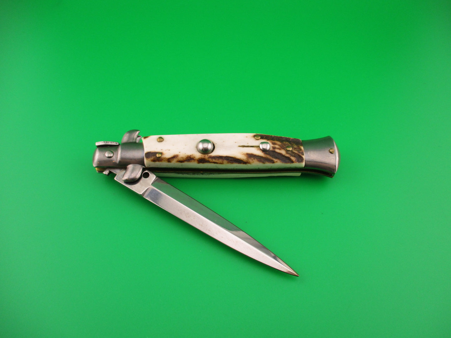 STILETTO ITALY 22cm Italian stiletto Stag swivel bolster automatic knife