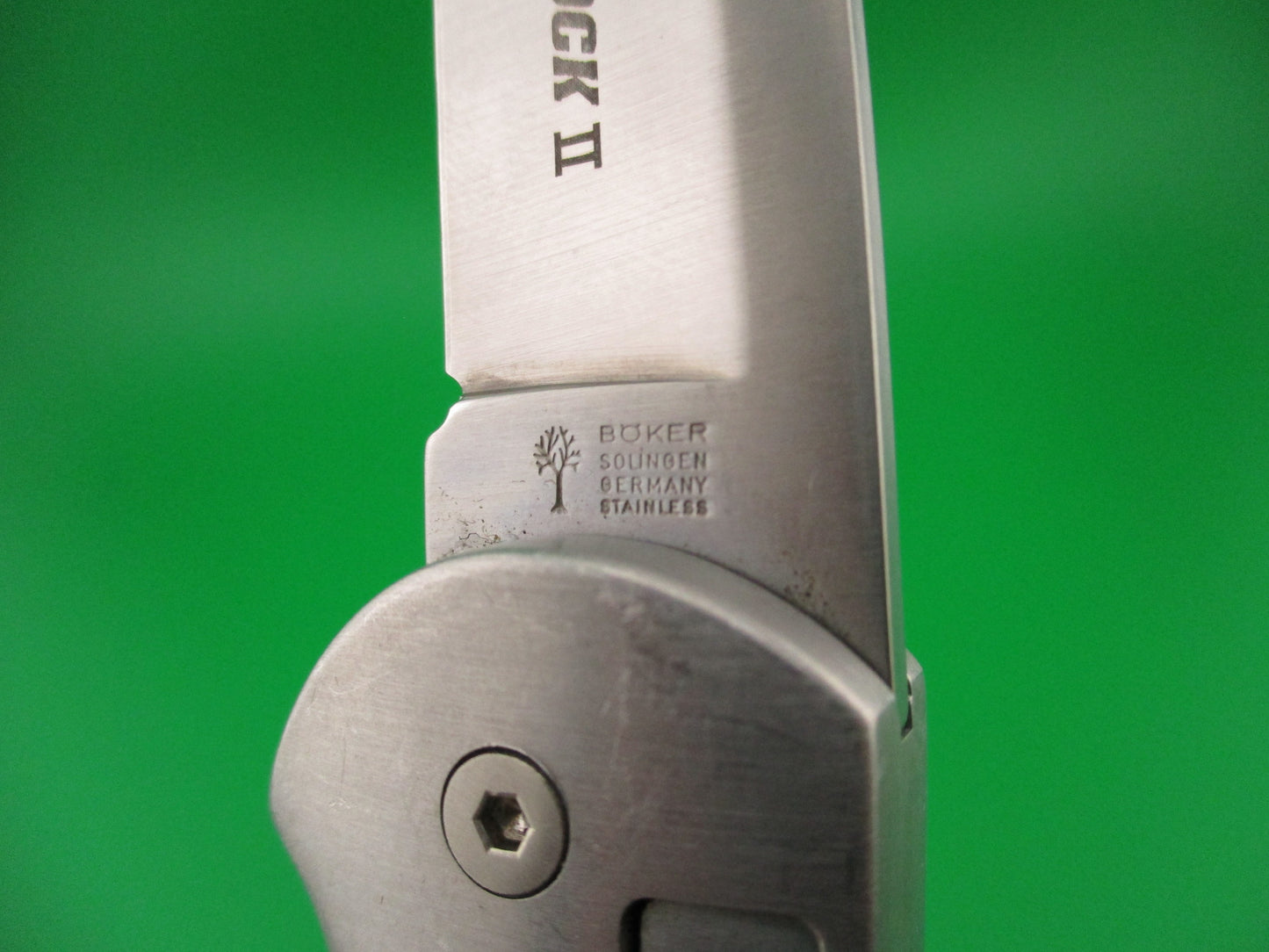 BOKER SOLINGEN GERMANY STAINLESS TOPLOCK II 18cm German Coilspring automatic