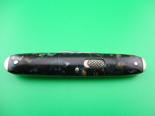 Flylock Double mottled celluloid scales with tip bolsters switchblade knife