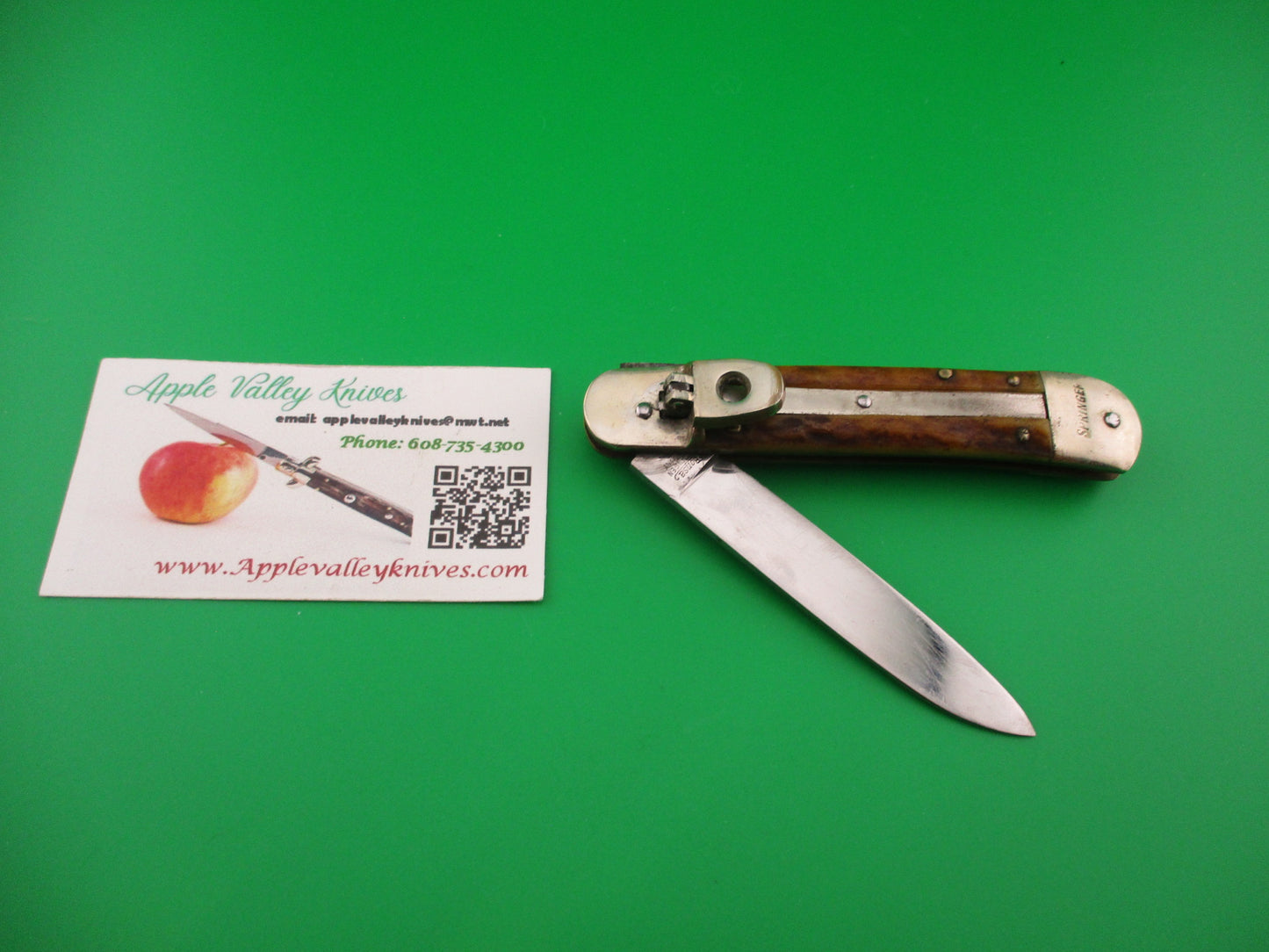 Bonsa 10cm German SPRINGER Lever Stag Vintage automatic knife