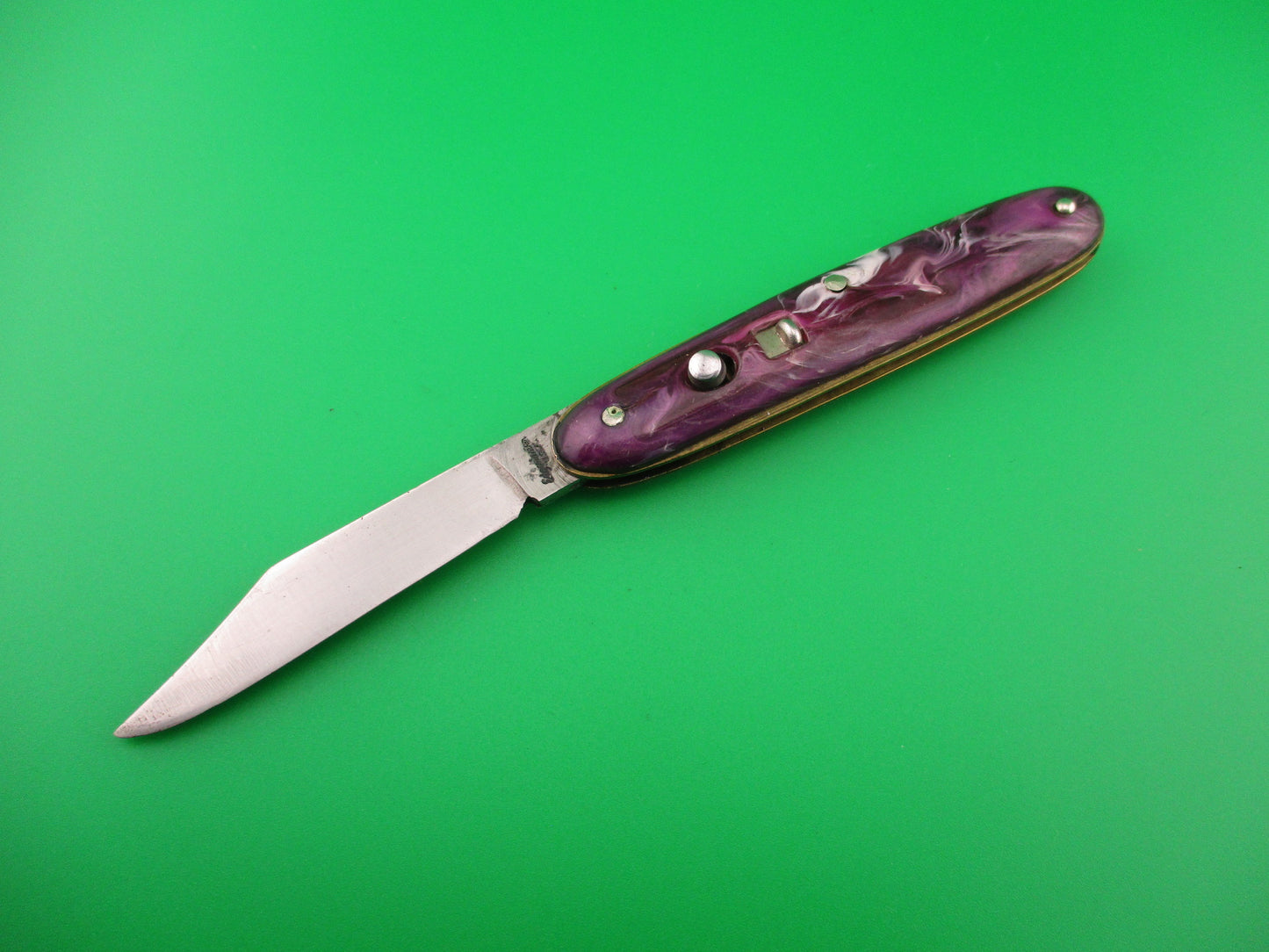 Edgemaster USA Cigar Jack Purple Swirl 1940s vintage automatic knife