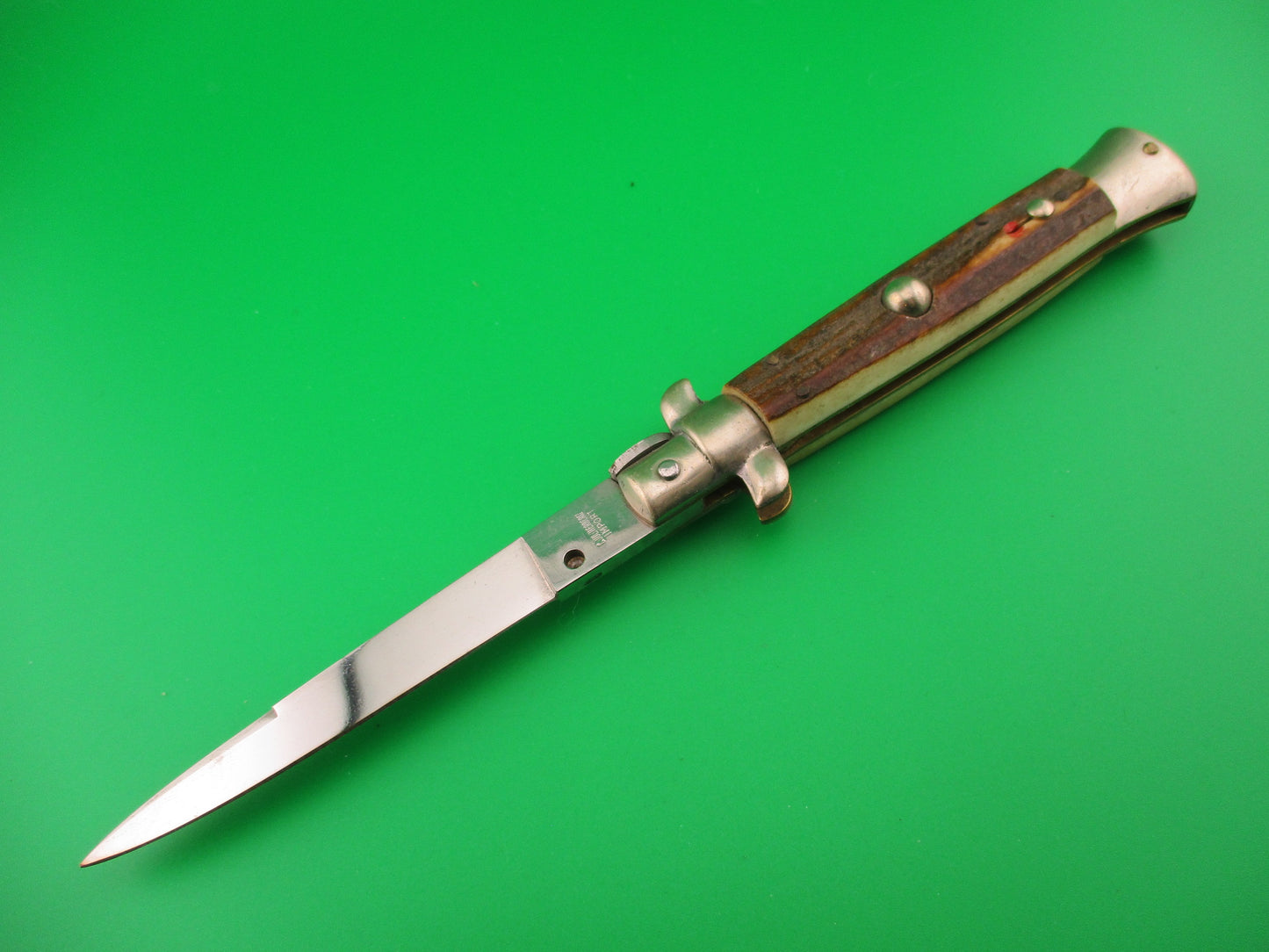 C JUL HERBERTZ IMPORT 21cm Italian NOS Stag Transitional Swivel bolster switchblade