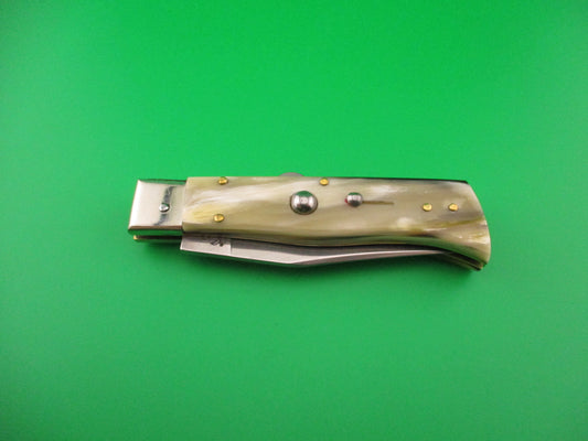 DM Dolphin 20cm Italian Humpback Red Dot Hunter Honey & Cream automatic knife