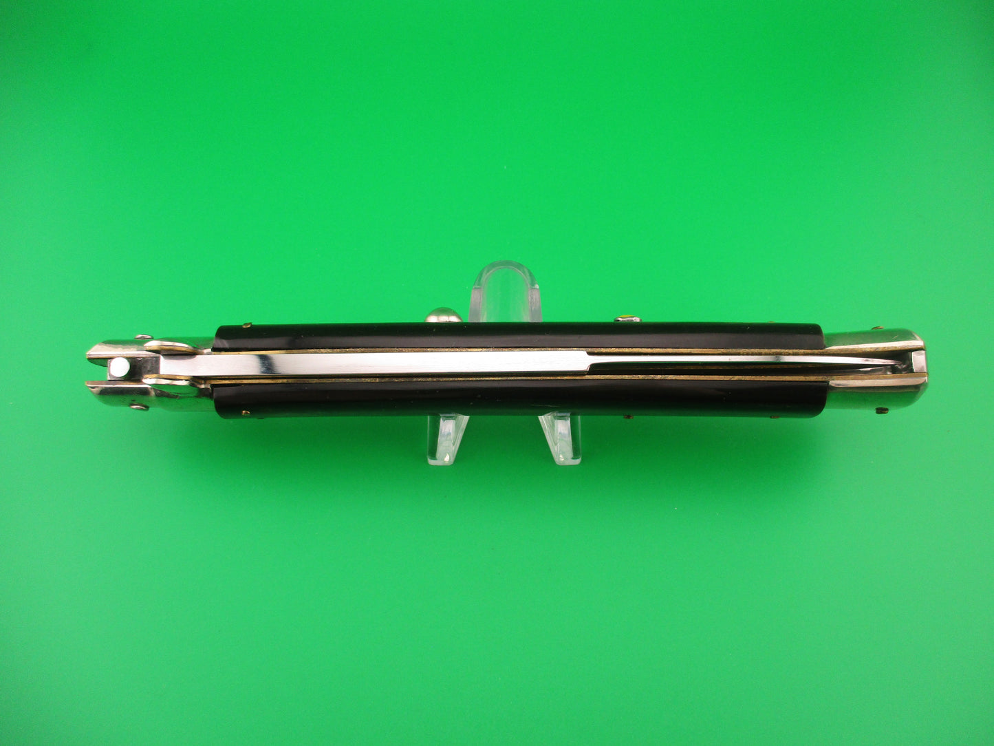 z AGA CAMPOLIN 33cm Picklock Prototype Brown streaked horn NOS automatic knife