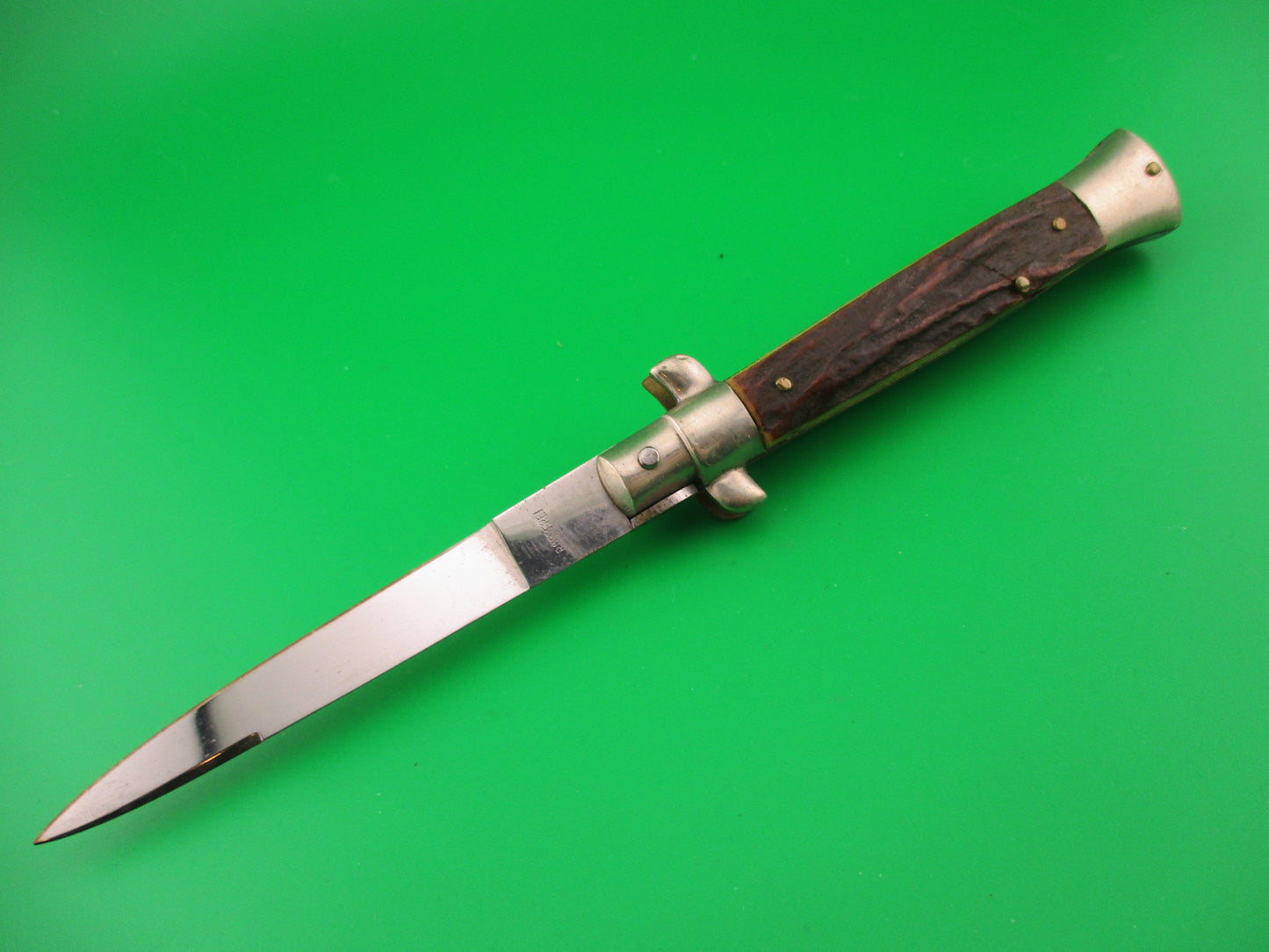 C JUL HERBERTZ IMPORT 21cm Italian NOS Stag Transitional Swivel bolster switchblade