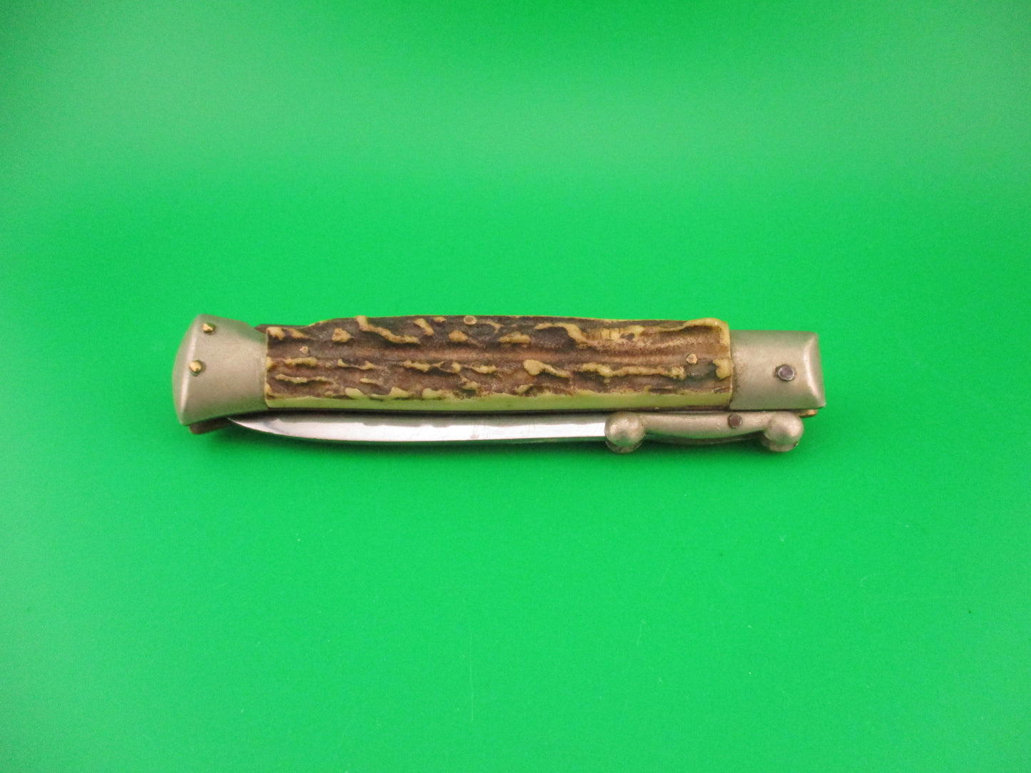 Rostfrei (slant) 20cm Italian Swing guard Stag Lockback Vintage automatic knife
