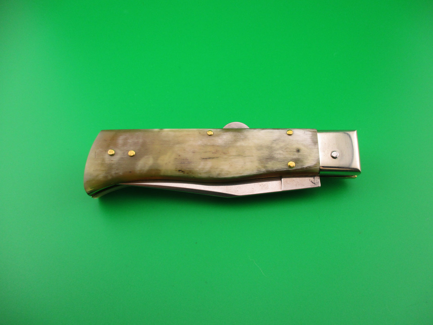 DM Dolphin 20cm Italian Humpback Red Dot Hunter Honey & Cream automatic knife
