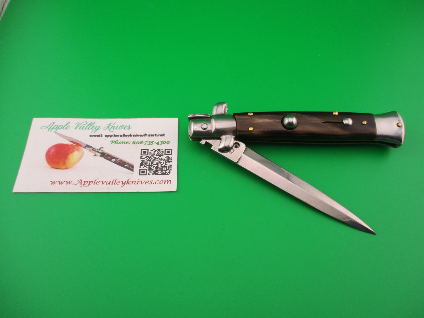 AB ITALY 22cm Italian Swivel bolster Dagger Horn automatic knife