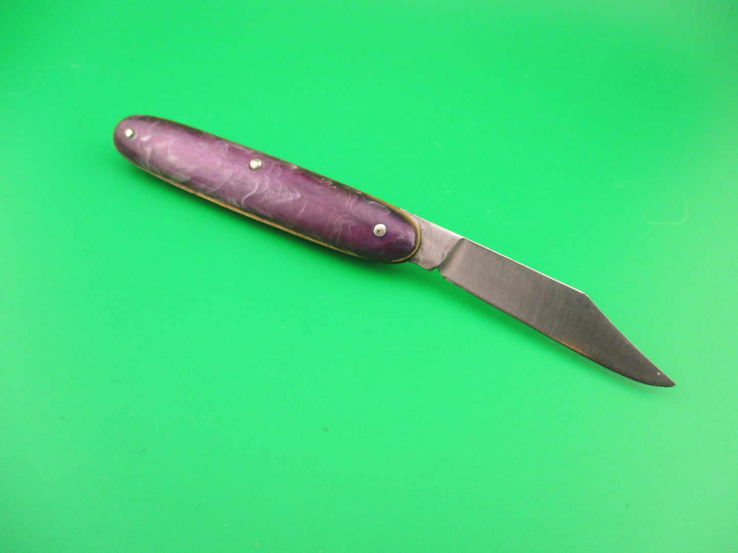 Edgemaster USA Cigar Jack Purple Swirl 1940s vintage automatic knife
