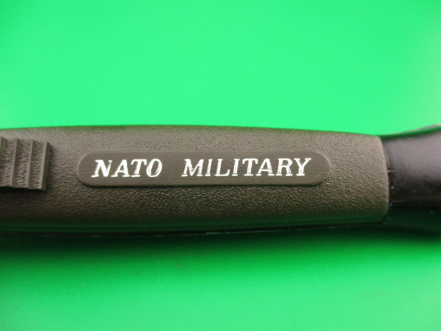 STAINLESS STEEL 20cm NATO MILITARY DA OTF green automatic knife black bolsters