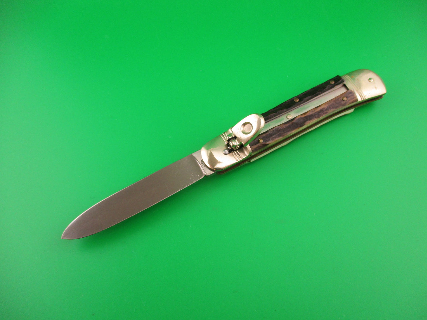 ROSTFREI KISSING CRANE 11cm German ROBT KLAAS Stag Lever automatic knife