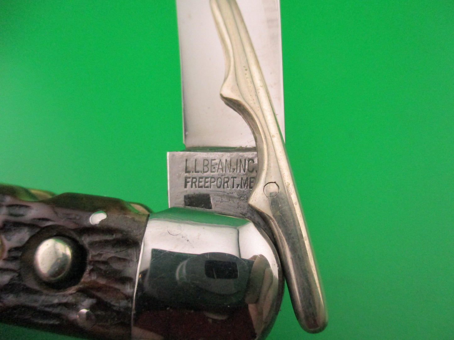 RARE LL BEAN Hunter's Pride folding guard vintage 1939 automatic knife & catalog