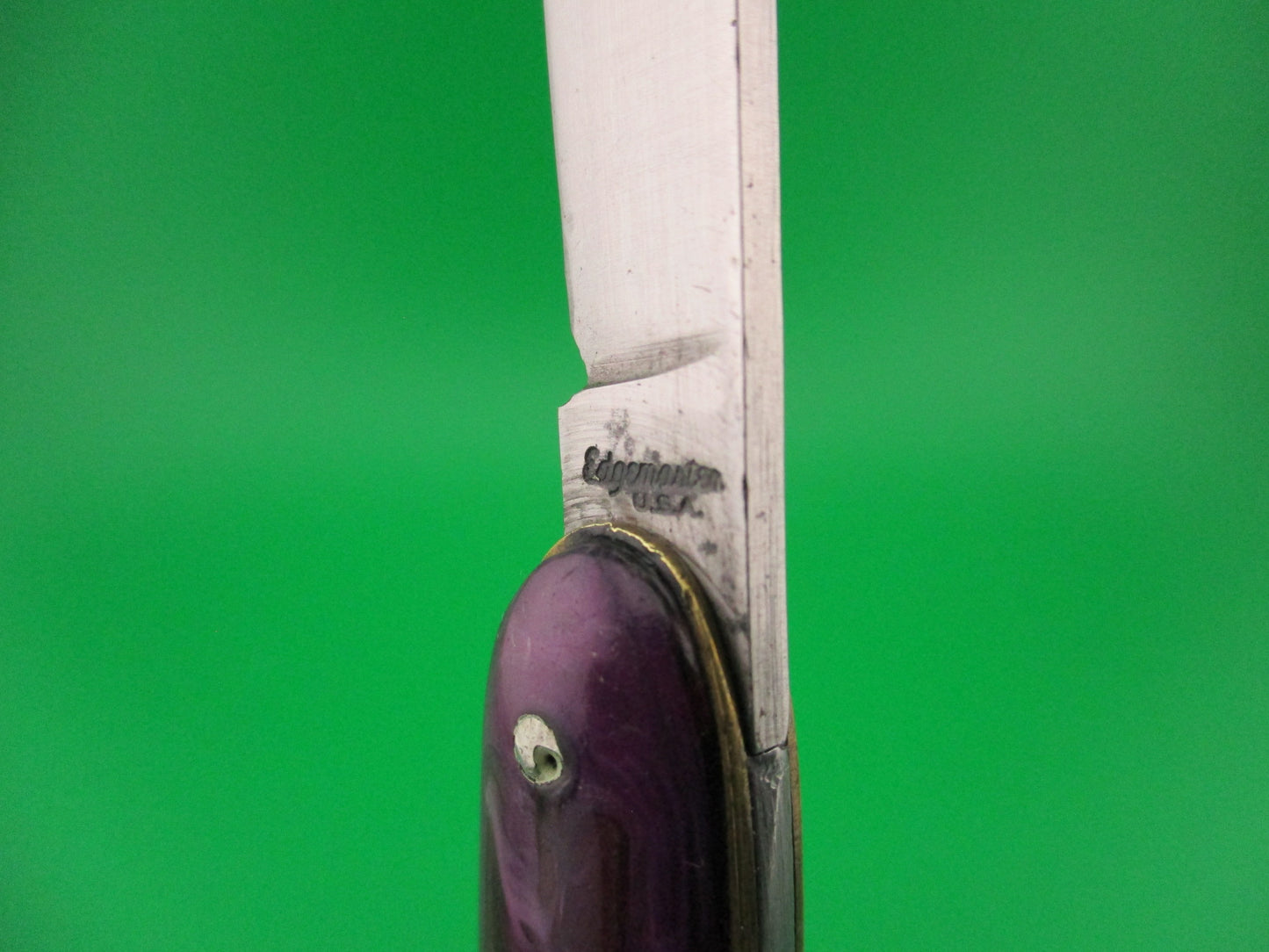 Edgemaster USA Cigar Jack Purple Swirl 1940s vintage automatic knife