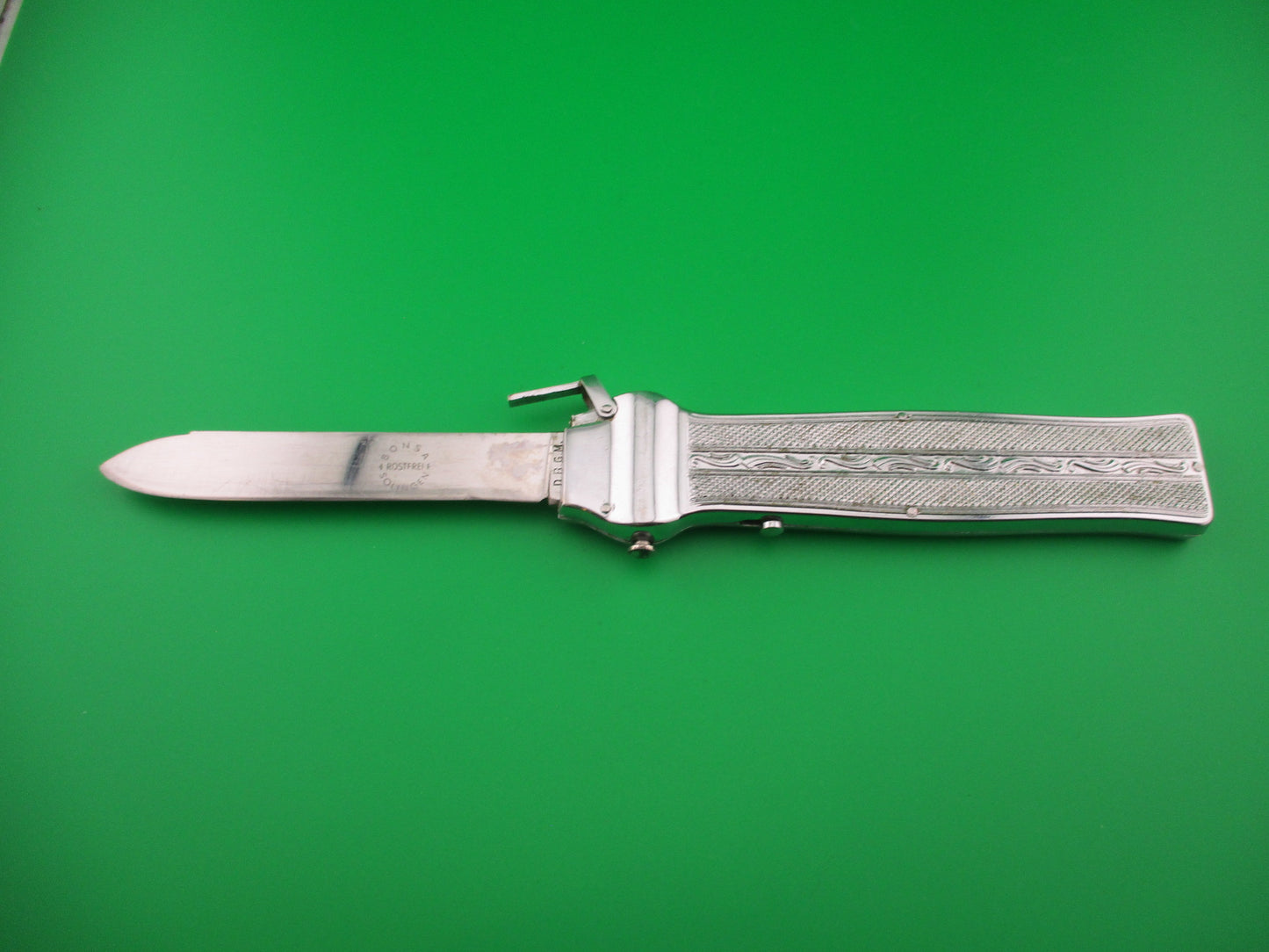 BONSA SOLINGEN D.B.G.M ROSTFREI 23cm German OTF Automatic Trapdoor knife all metal