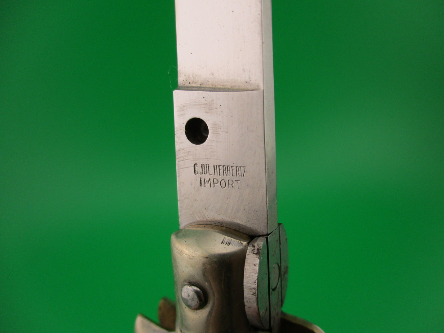 C JUL HERBERTZ IMPORT 21cm Italian NOS Stag Transitional Swivel bolster switchblade