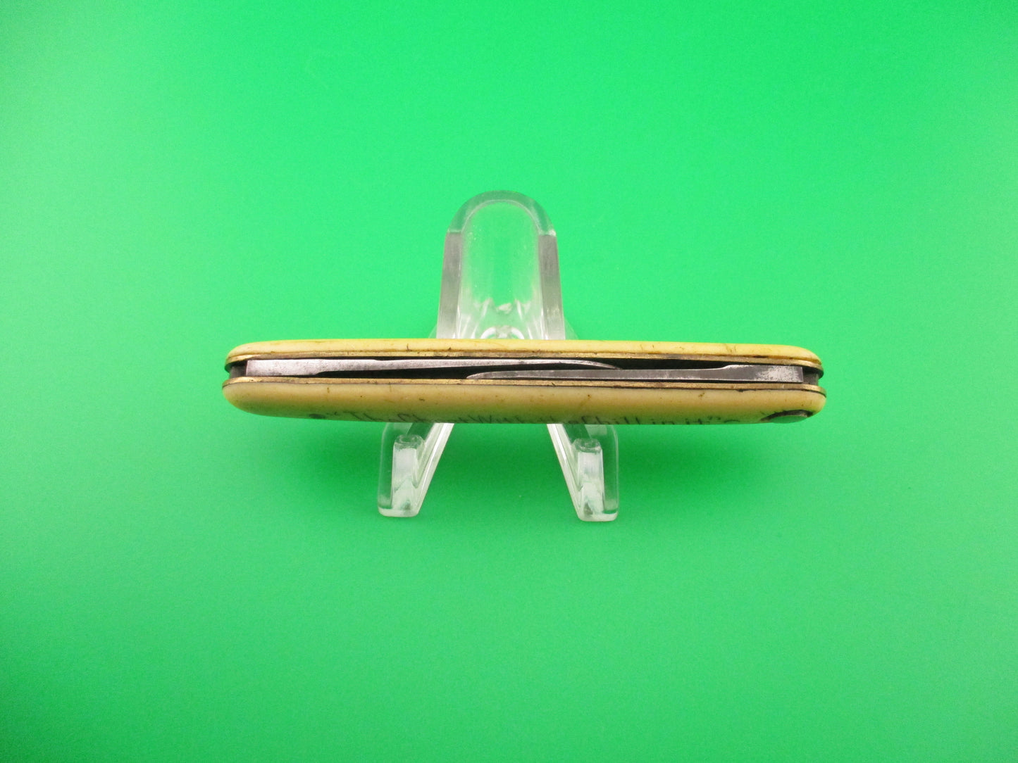 Press Button Knife Co White Mountain Ivory Celluloid Antique automatic knife