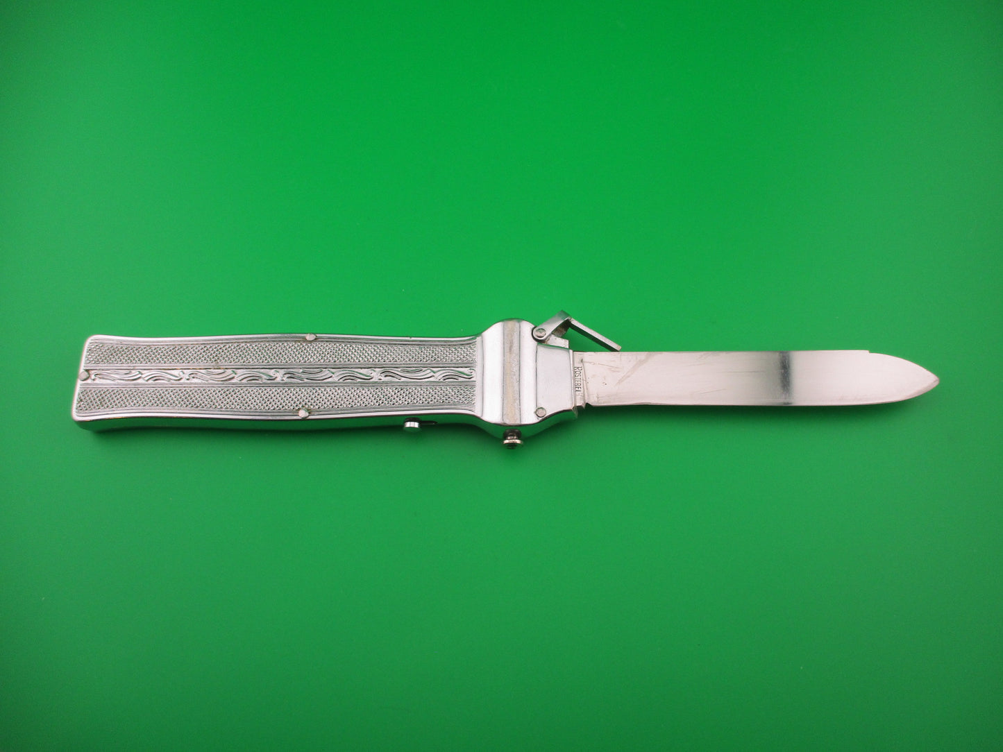 BONSA SOLINGEN D.B.G.M ROSTFREI 23cm German OTF Automatic Trapdoor knife all metal
