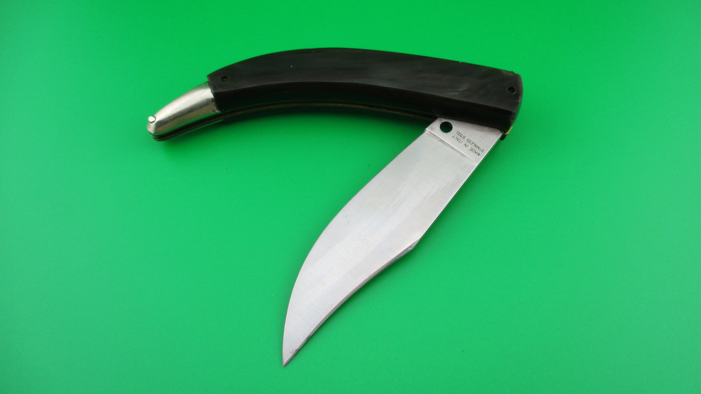 AKC 22cm Italian CATALANA Black vintage curved automatic knife