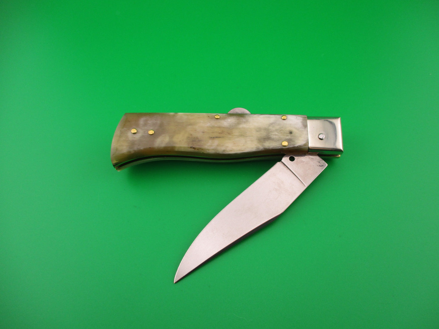 DM Dolphin 20cm Italian Humpback Red Dot Hunter Honey & Cream automatic knife