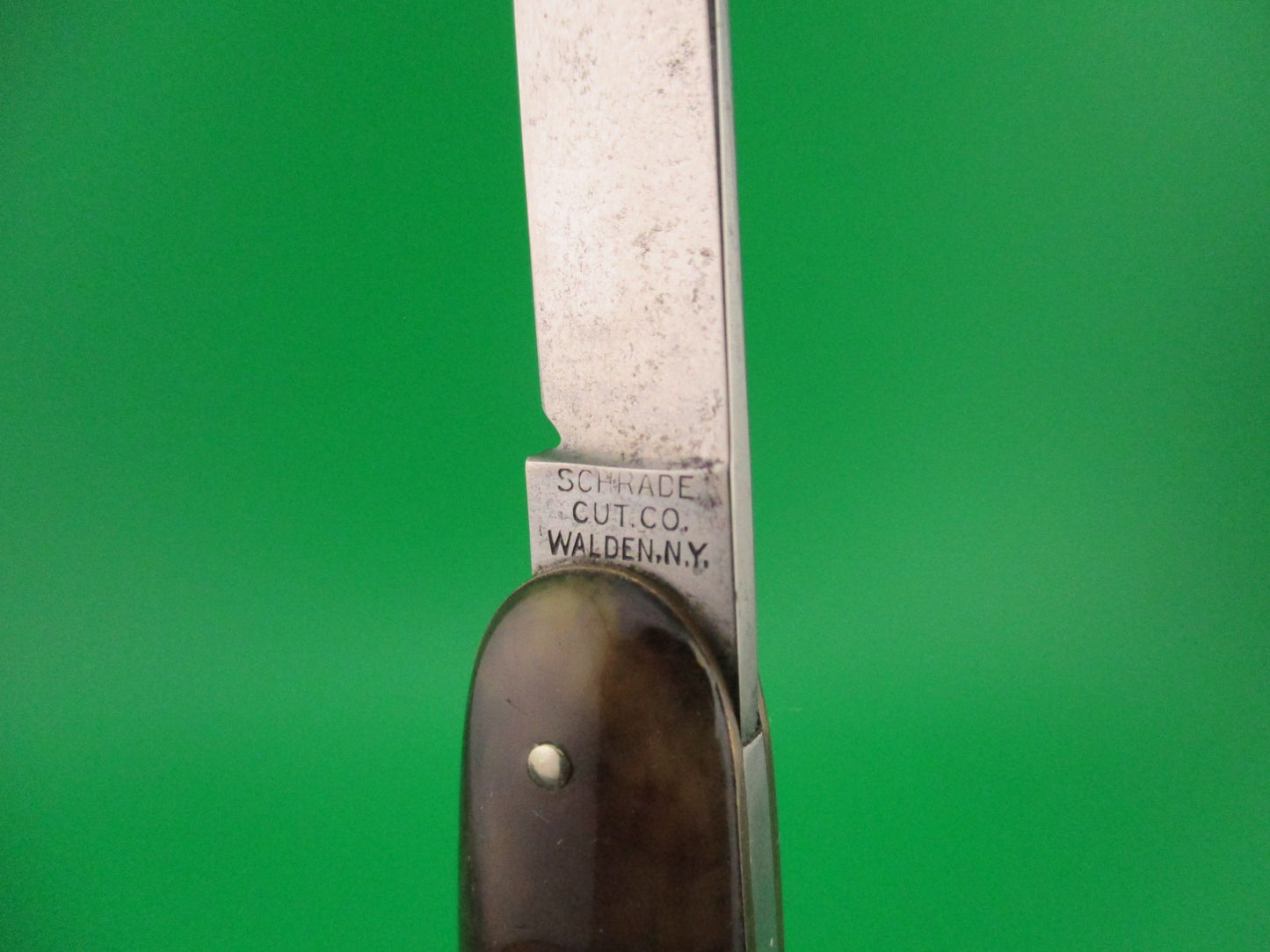 SCHRADE CUT CO Medium Double Caramel swirl celluloid double vintage switchblade