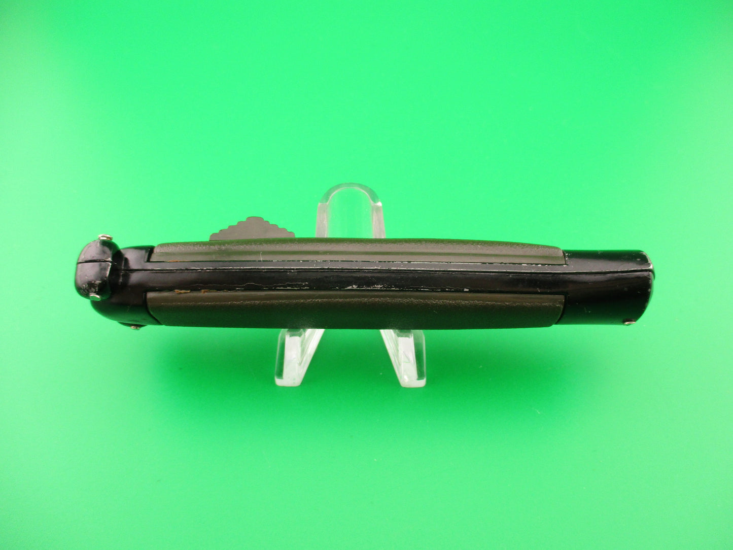 STAINLESS STEEL 20cm NATO MILITARY DA OTF green automatic knife black bolsters