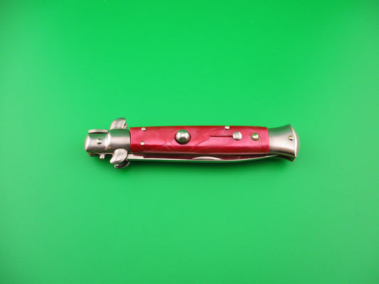 440 STAINLESS ROSTFREI 22cm Italian style Stiletto Red swirl automatic knife