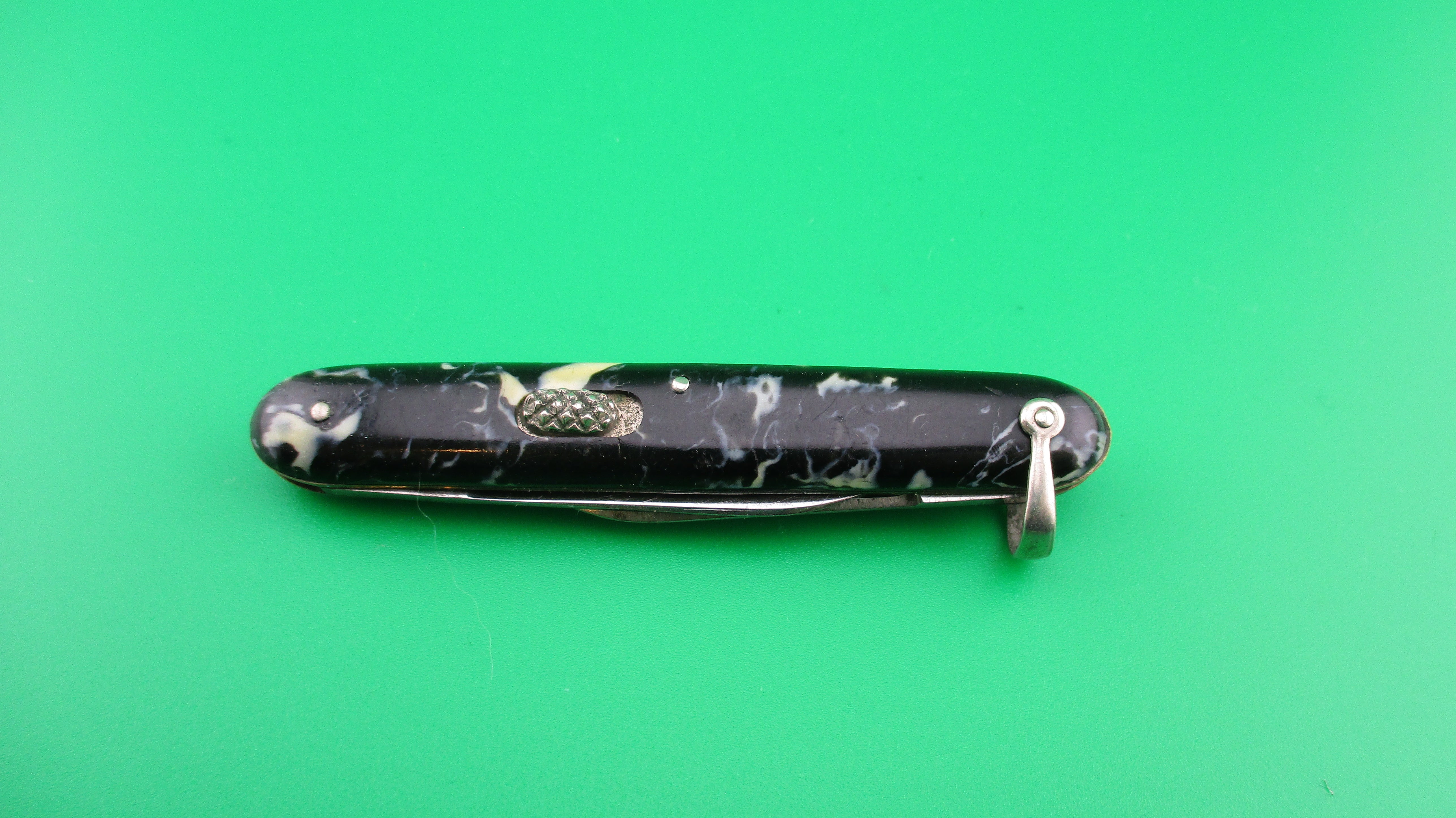 Flylock Small double Etched antique switchblade knife with shackle ...