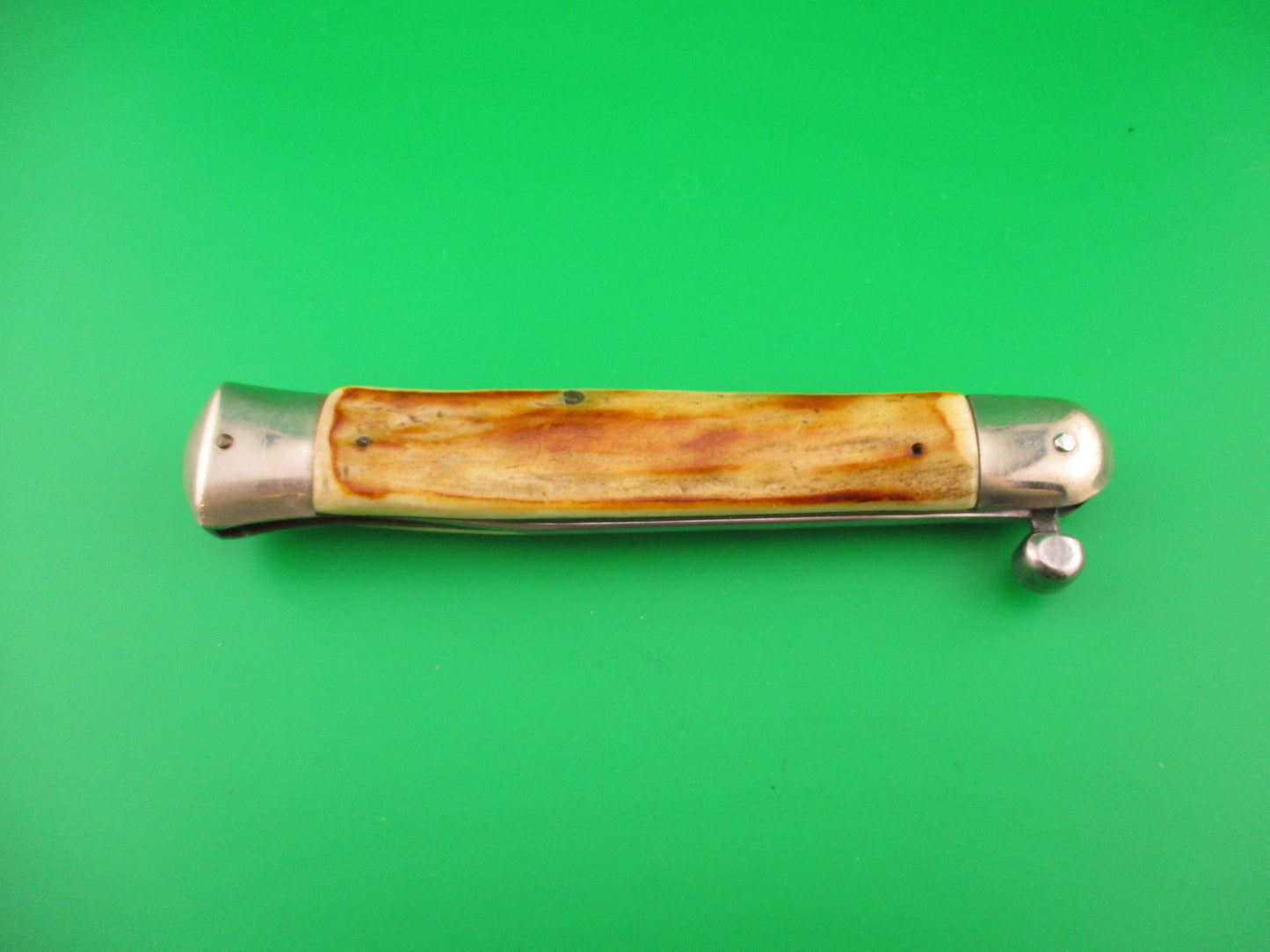 Rostfrei RAPID 25cm Italian Stag Knob manual Flip Open vintage knife 30-30 Win