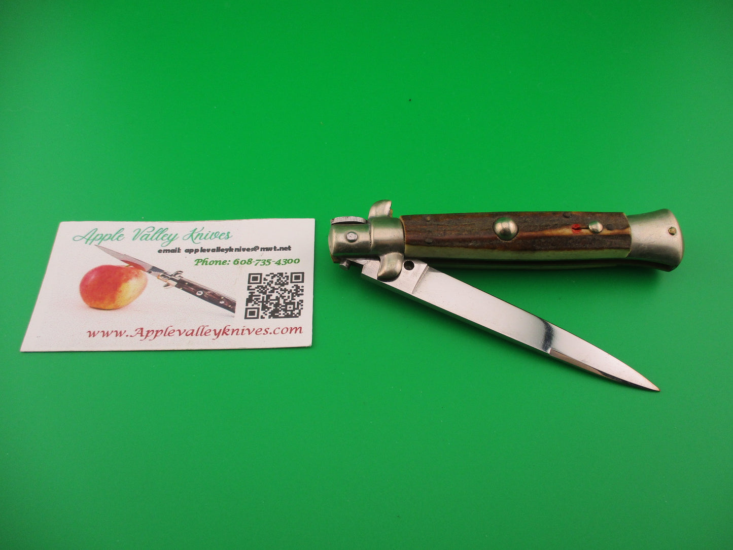 C JUL HERBERTZ IMPORT 21cm Italian NOS Stag Transitional Swivel bolster switchblade