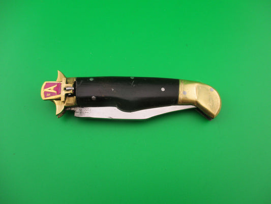 RGN No 24451 18cm Indian Lever knife A Brass Horn Aluminum automatic knife